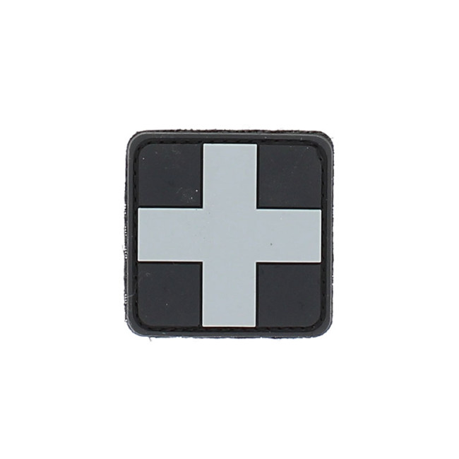 3D PVC Patch graues Kreuz auf schwarzem Grund - 101 Inc