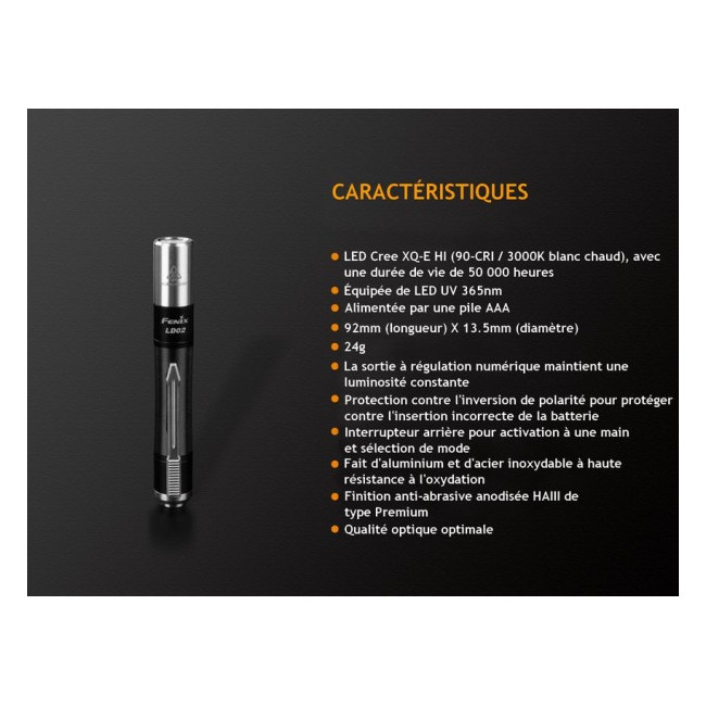 Lampe de Poche Compacte 70 Lumens LD02 V2.0 - Fenix
