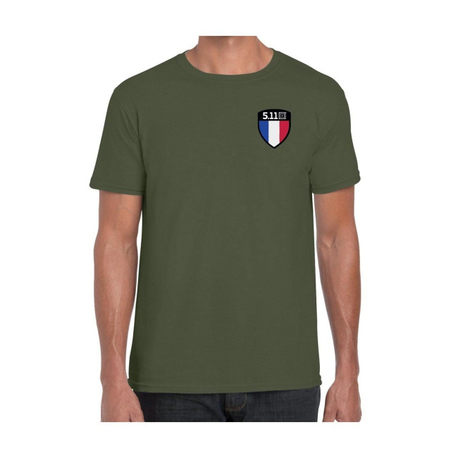 Tee-shirt Flag Shield France Vert - 5.11 Tactical