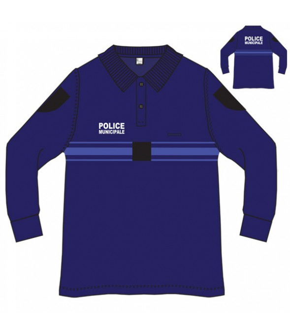 Polo Police Municipale ML respirant marine
