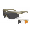 Ballistische veiligheidsbril Rogue Comm (kit 3 glazen Grijs/Helder/Roestbruin) - Tan - Wiley X