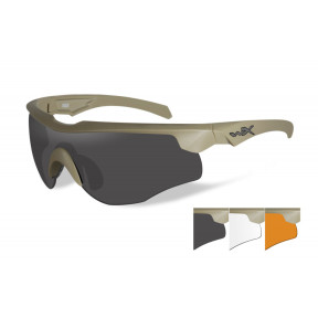 Ballistische beschermingsbril Rogue Comm tan glazen getint/helder/oranje - Wiley X