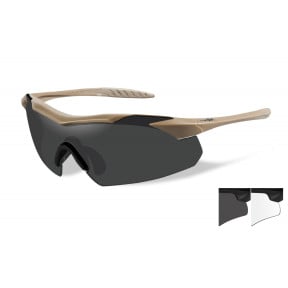 Lunettes de protection balistiques Vapor tan écrans fumé/incolore - Wiley X