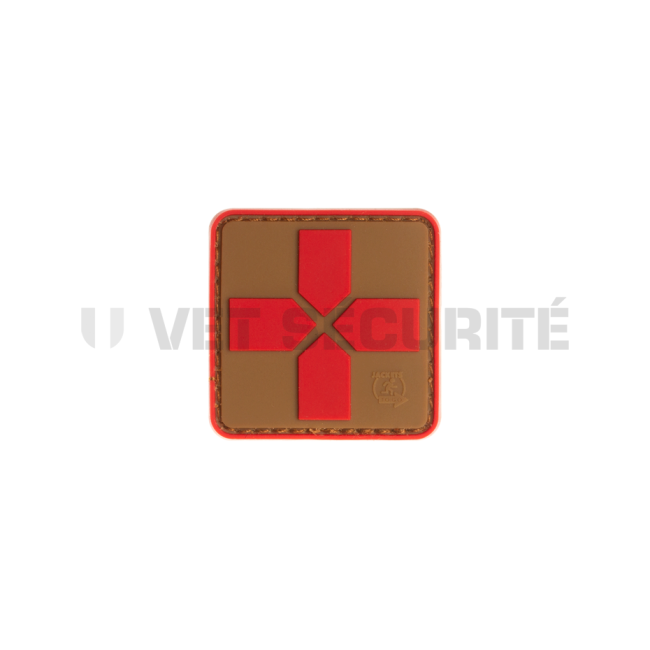 Red Cross Rubber Patch 40mm - Coyote Red - JTG