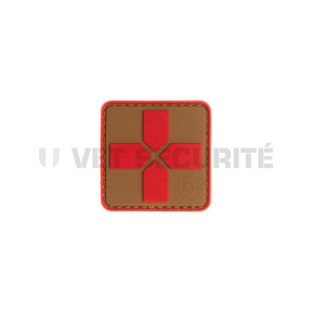 Red Cross Rubber Patch 40mm - Coyote Red - JTG