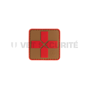 Red Cross Rubber Patch 40mm - Coyote Red - JTG