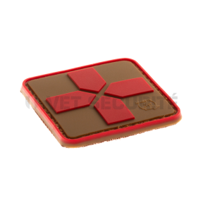 Red Cross Rubber Patch 40mm - Coyote Red - JTG