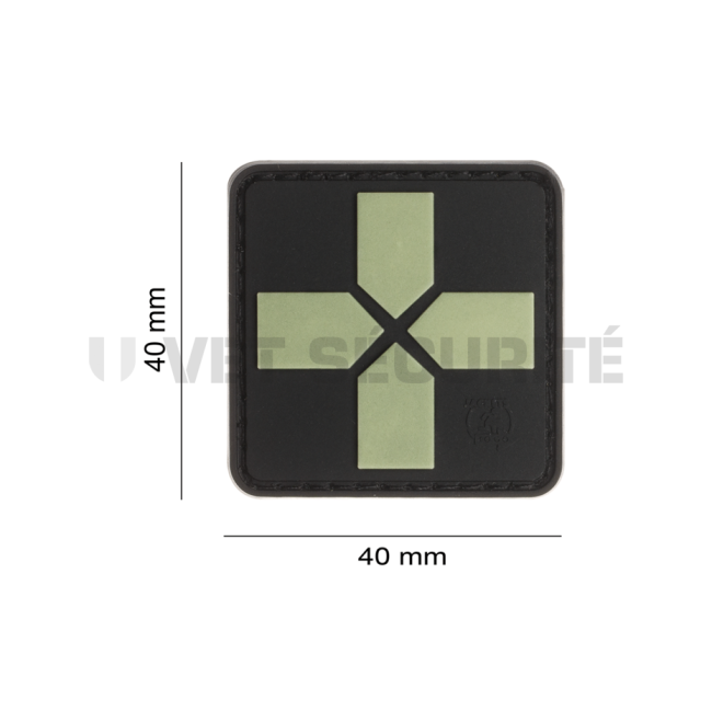 Red Cross Rubber Patch 40mm - Glow in the dark - JTG