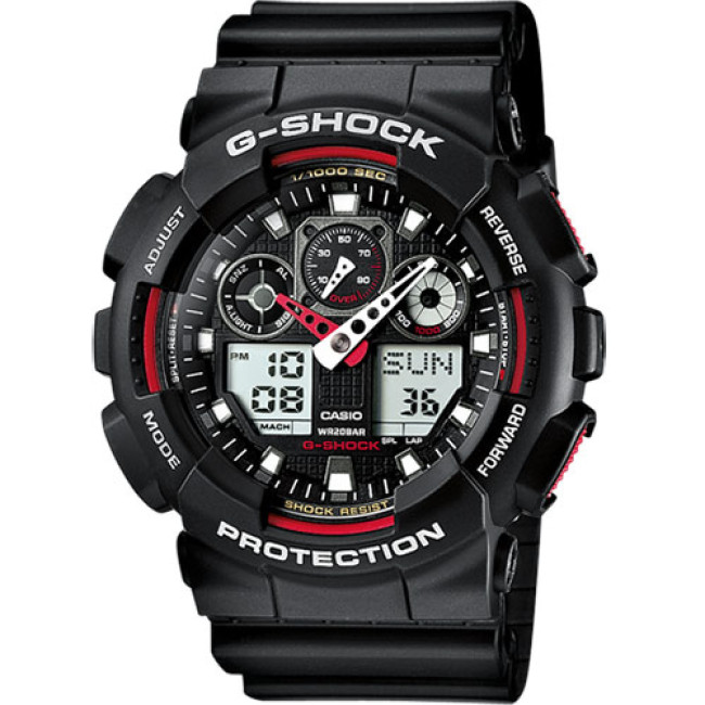 Zegarek G-Shock Classic GA-100 czarny/czerwony - Casio