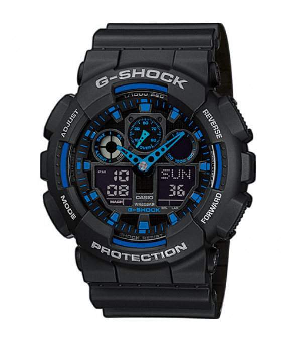 Montre G-Shock Classic GA-100 noir/bleu - Casio