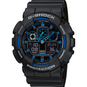Horloge G-Shock GA-100 - Zwart/Blauw - Casio