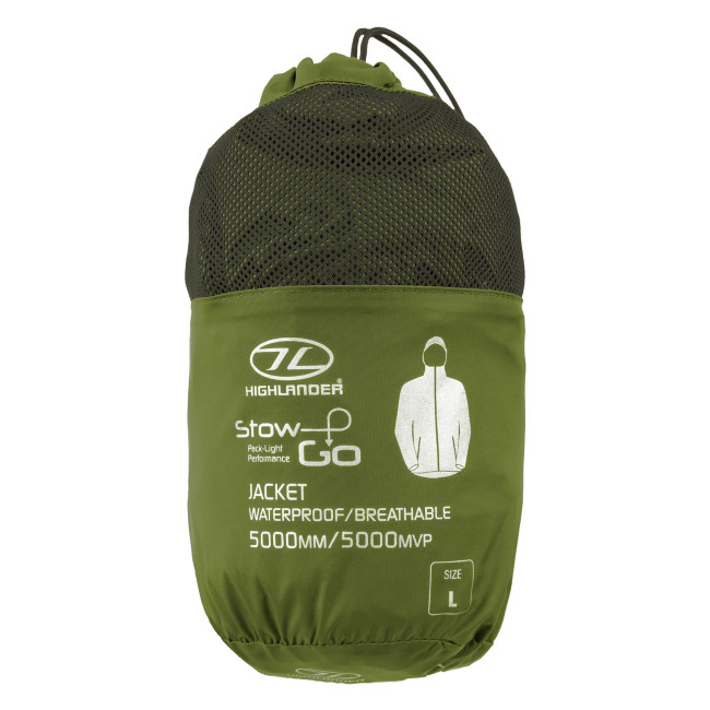 Veste imperméable Stow & Go verte - Highlander 