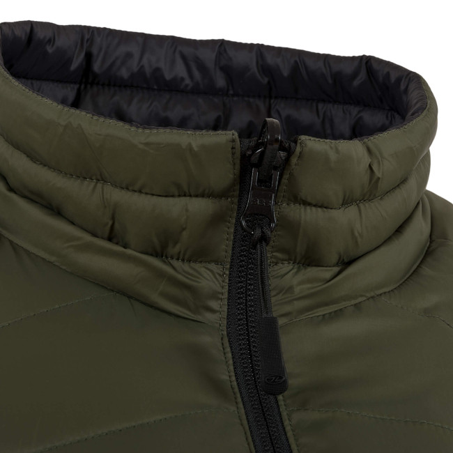 Omkeerbare Down jas zwart/groen - Highlander
