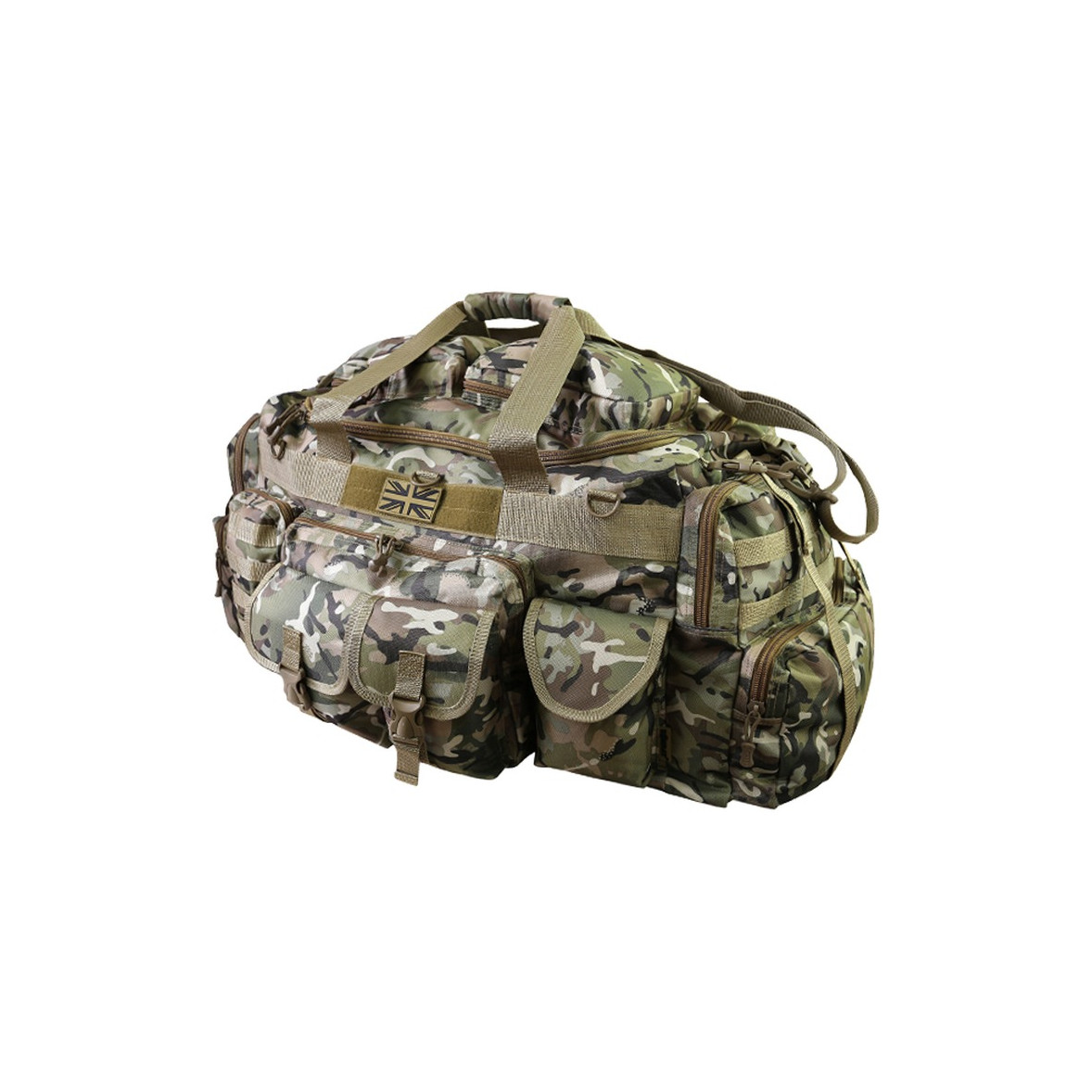 Kombat UK Saxon Holdall 35L MT Black Camo Bag Army Style Molle Compatible