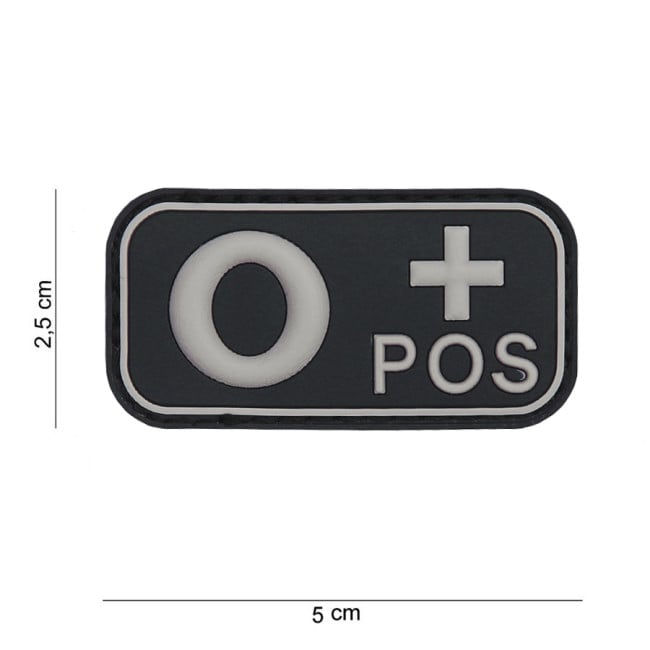 Patch 3D PVC groupe sanguin O+ noir - 101 Inc Patch 3D PVC groupe sanguin O+ noir - 101 Inc