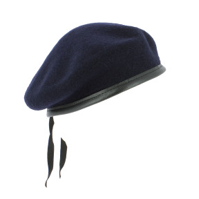 Militaire beret Marineblauw Leren rand - Patrol Équipements