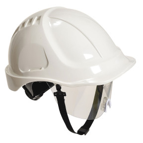 Kask budowlany endurance z wizjerem Biały - Portwest