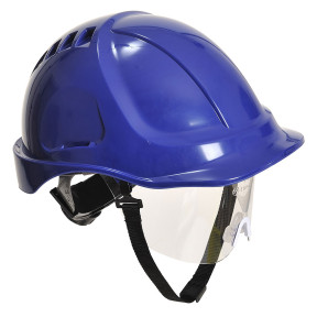 Baustellenhelm Endurance mit Visier Königsblau - Portwest