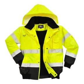 Blouson Haute Visibilité 3 en 1 manches amovibles bicolore Jaune et Noir - Portwest