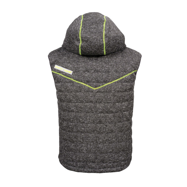 GILET SANS MANCHE MATELASSE TEDDY NOIR ET JAUNE FLUO - North Ways