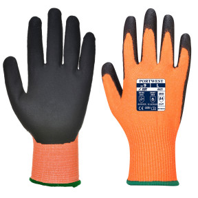 Gant anti-coupures Vis-Tex niveau D en PU Orange et Noir - Portwest