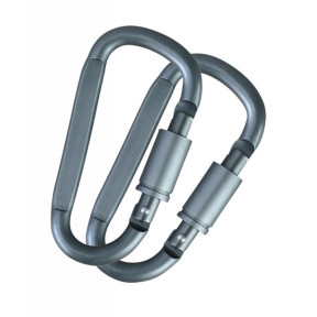 Mousquetons Locking Carabinas 8mm Gun metal - Kombat Tactical