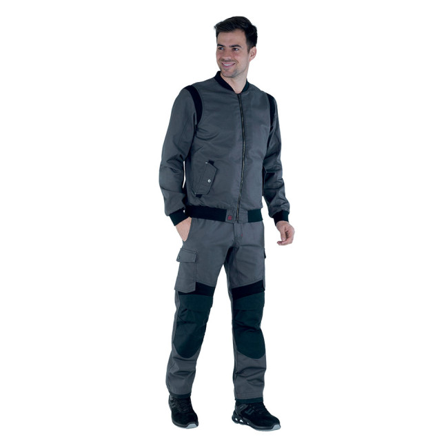 PANTALON H POCHES TAILLE VOLANTES ROTOR ACIER / NOIR - Lafont