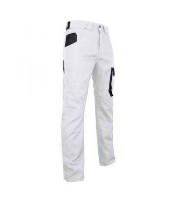 Pantalon type Peintre bicolore Blanc/Gris Nuit - FACADE - LMA