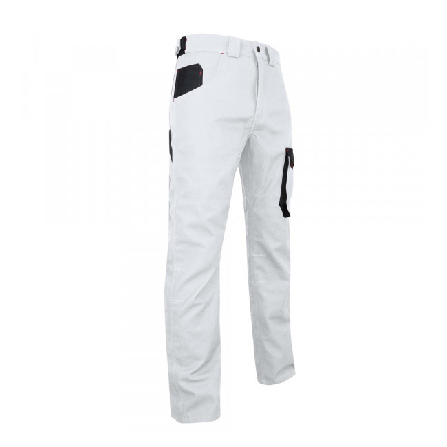 Pantalon type Peintre bicolore Blanc/Gris Nuit - FACADE - LMA