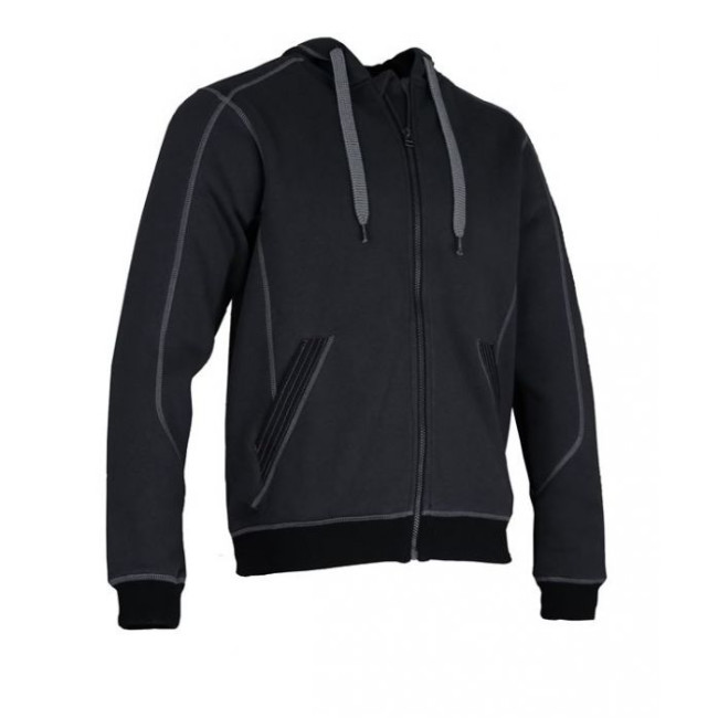 Sweat de travail à capuche zappé Gris/Noir - CHARPENTE - LMA