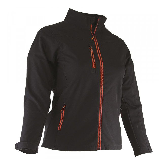 Fleece softshell jas met rits dames Zwart - ALBA - LMA
