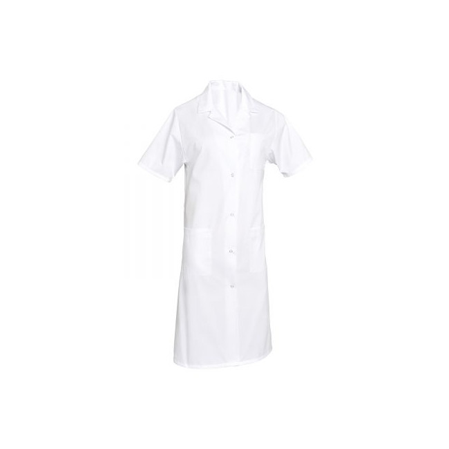 Blouse blanche pressions manches courtes - SNV