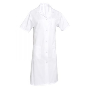 Blouse blanche pressions manches courtes - SNV