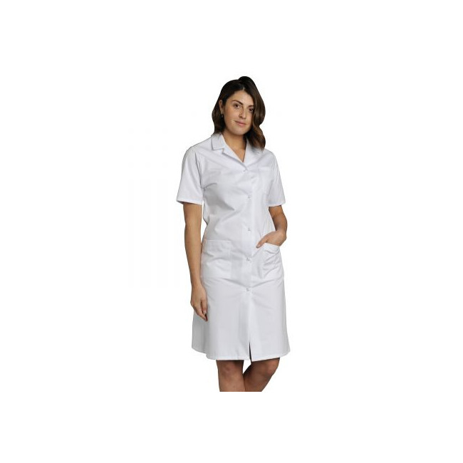 Blouse blanche pressions manches courtes - SNV