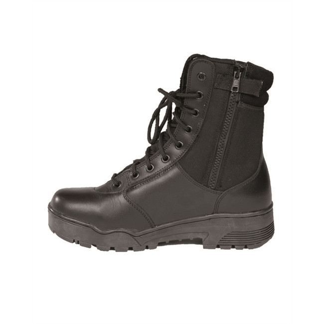 Tactische Schoen Leer/Cordura Zwart - Miltec