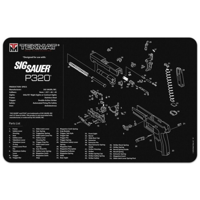 Tapis de démontage pour pistolet P320 - Tekmat
