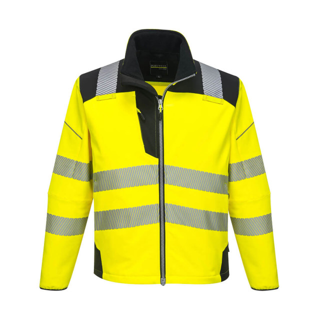 Veste Softshell HV bandes segmentées PW3 Jaune/Noir - Portwest