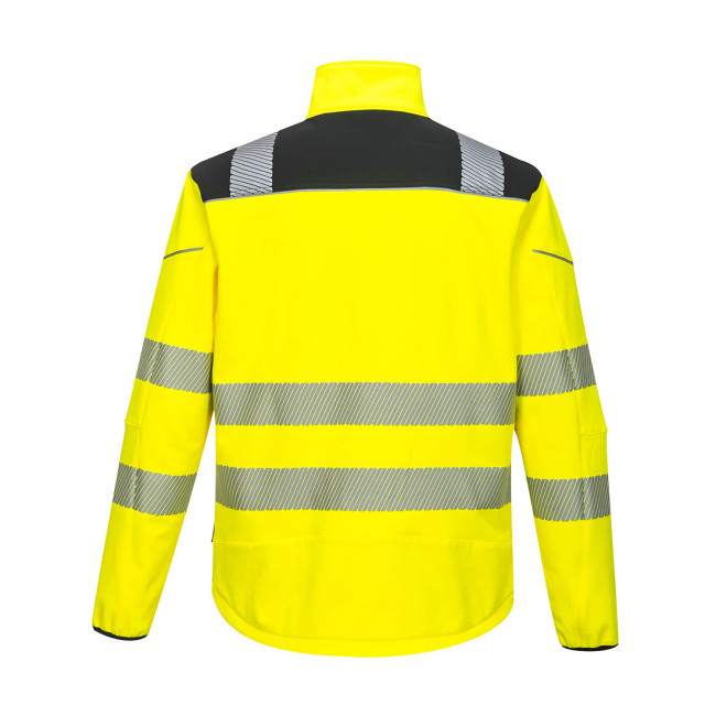 Veste Softshell HV bandes segmentées PW3 Jaune/Noir - Portwest