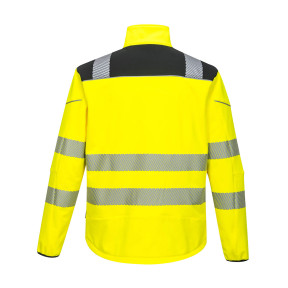 Warnschutz-Softshell-Jacke HV mit segmentierten Streifen PW3 Gelb/Schwarz - Portwest