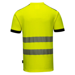 Tee-Shirt HV Jaune et Noir bandes segmentées T181 - Portwest