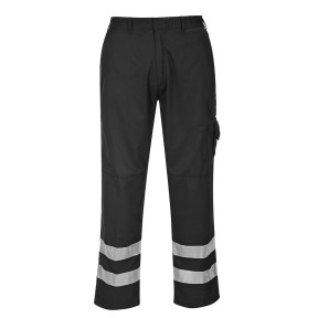 Broek hoge zichtbaarheid banden 8 zakken S917 Zwart - Portwest