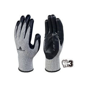 LOT DE 3 PAIRES - GANT TRICOT ECONOCUT AVEC PAUME ENDUITE PU JAUGE Gris - DELTA PLUS