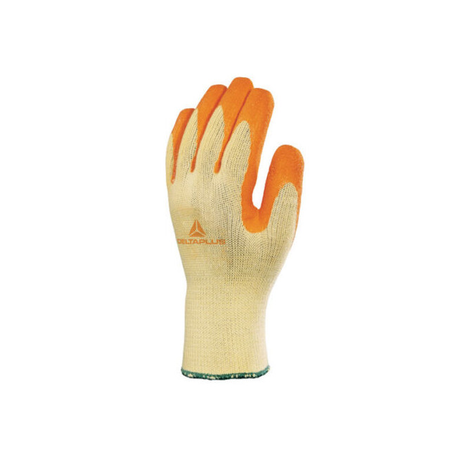 POLYESTER-BAUMWOLL-STRICKHANDSCHUH MIT LATEXBESCHICHTETER HANDFLACHE Gelb/Orange - DELTA PLUS