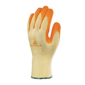 POLYESTER-BAUMWOLL-STRICKHANDSCHUH MIT LATEXBESCHICHTETER HANDFLACHE Gelb/Orange - DELTA PLUS