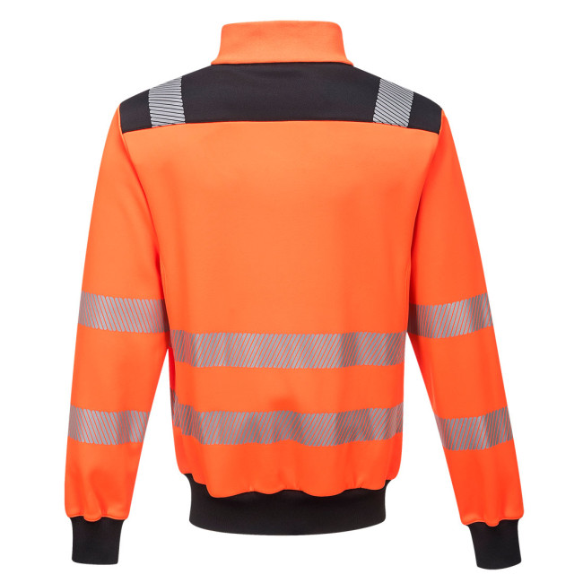 Werktrui met rits Hoge Zichtbaarheid PW370 Oranje/Zwart - Portwest