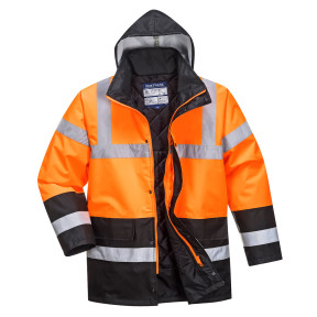 Parka HV pikowana i wodoodporna S467 Pomarańczowy/Granatowy - Portwest