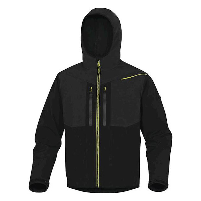 VESTE SOFTSHELL POLYESTER ELASTHANNE 3 COUCHES LAMINÉES Noir/Jaune - DELTA PLUS