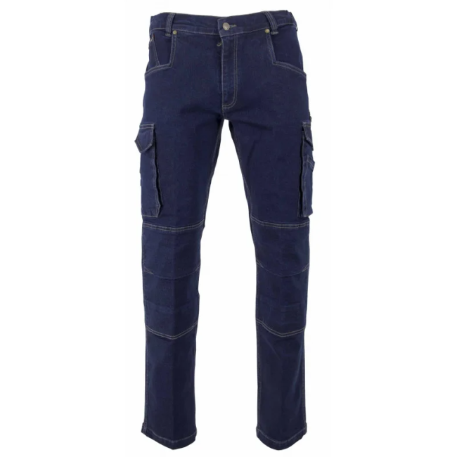 Arbeitsjeans BARIL mit Kniepolstertaschen Blau Denim - LMA