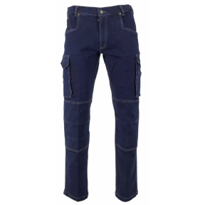 BARIL werkjeans met kniebeschermerzakken Blauw Denim - LMA