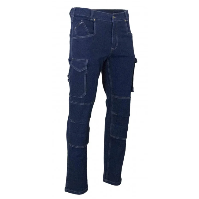 Jean de travail BARIL avec poches genouillères Bleu Denim - LMA